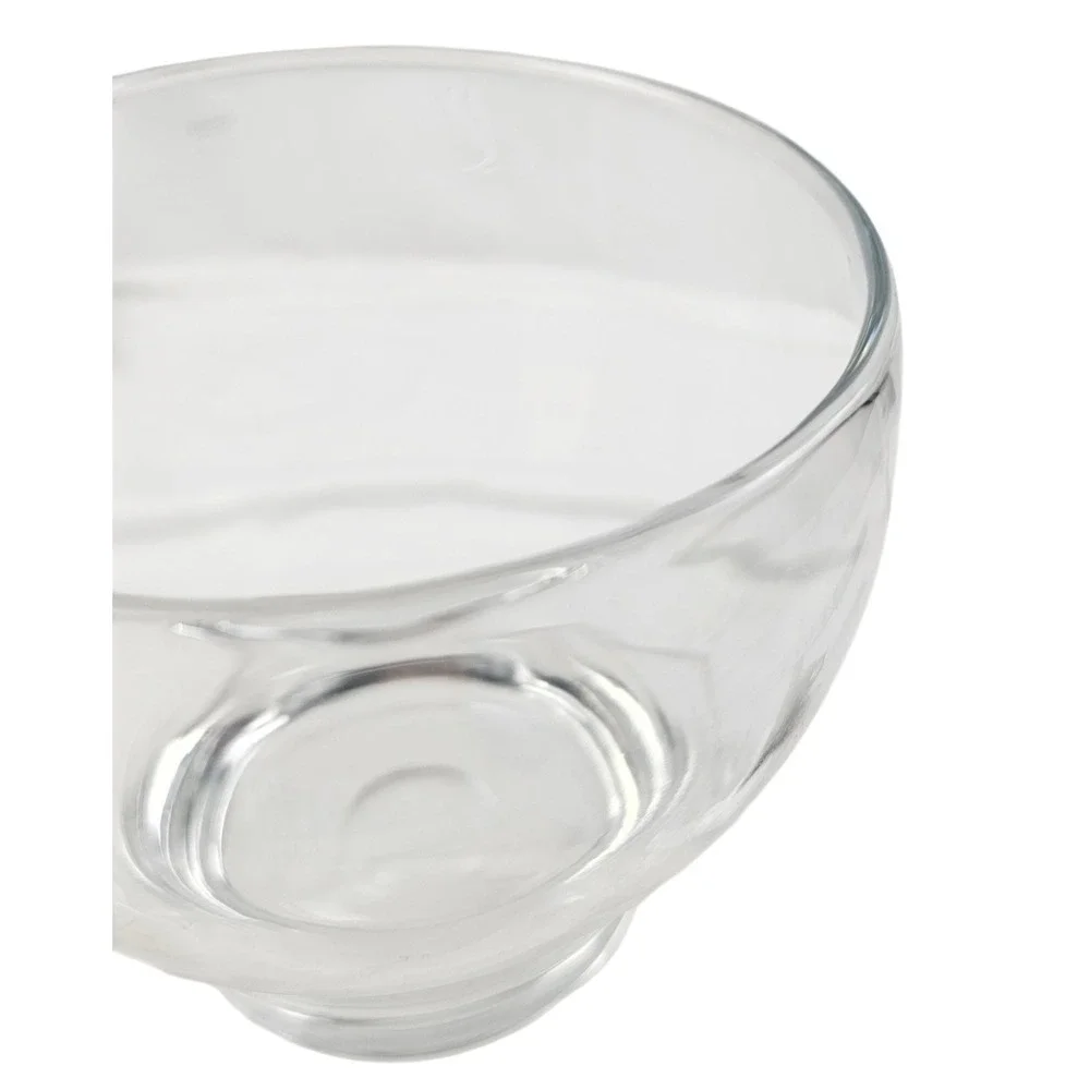 Krosno Poland Clear Glass Bulbous Hand Blown Decorative Bowl Weighted Base